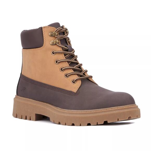 XRAY Men Lazlo Ankle Combat Work Boots Size 10.5 Brown Two-Tone Faux Leather - Picture 1 of 4
